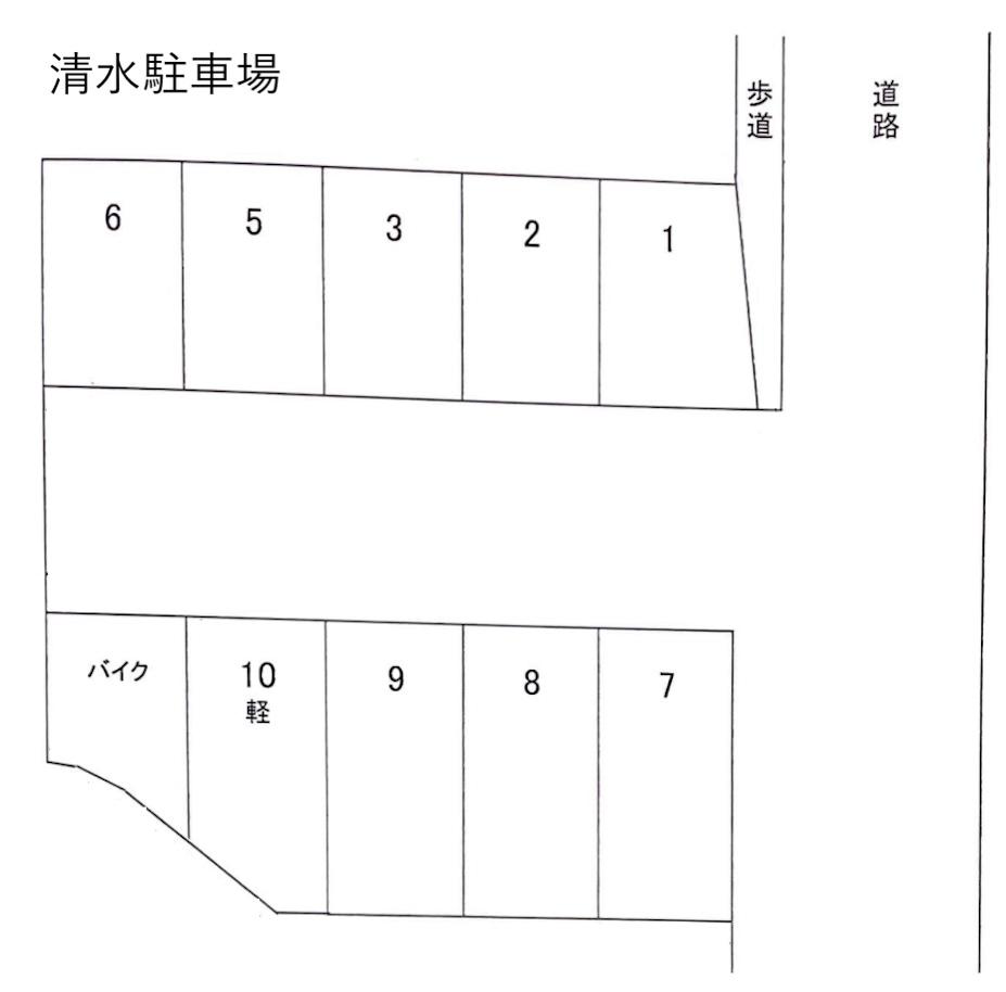 清水駐車場の駐車配置図
