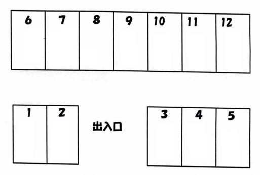 小澤第2駐車場の駐車配置図
