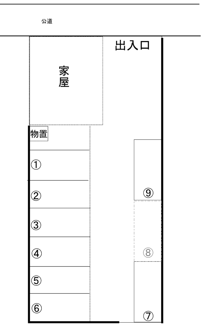 【45】鶴ケ岱２丁目駐車場の駐車配置図