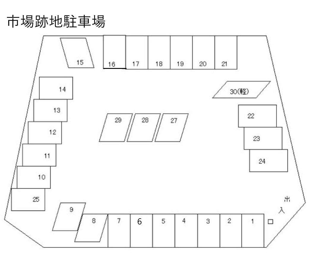 市場跡地駐車場の駐車配置図