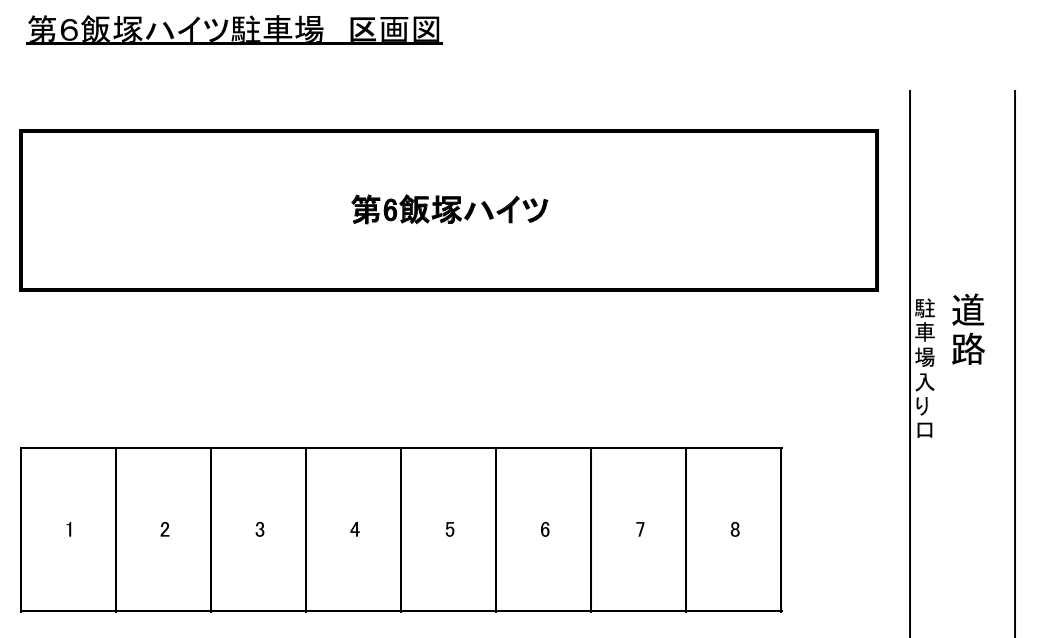 第６飯塚駐車場の駐車配置図
