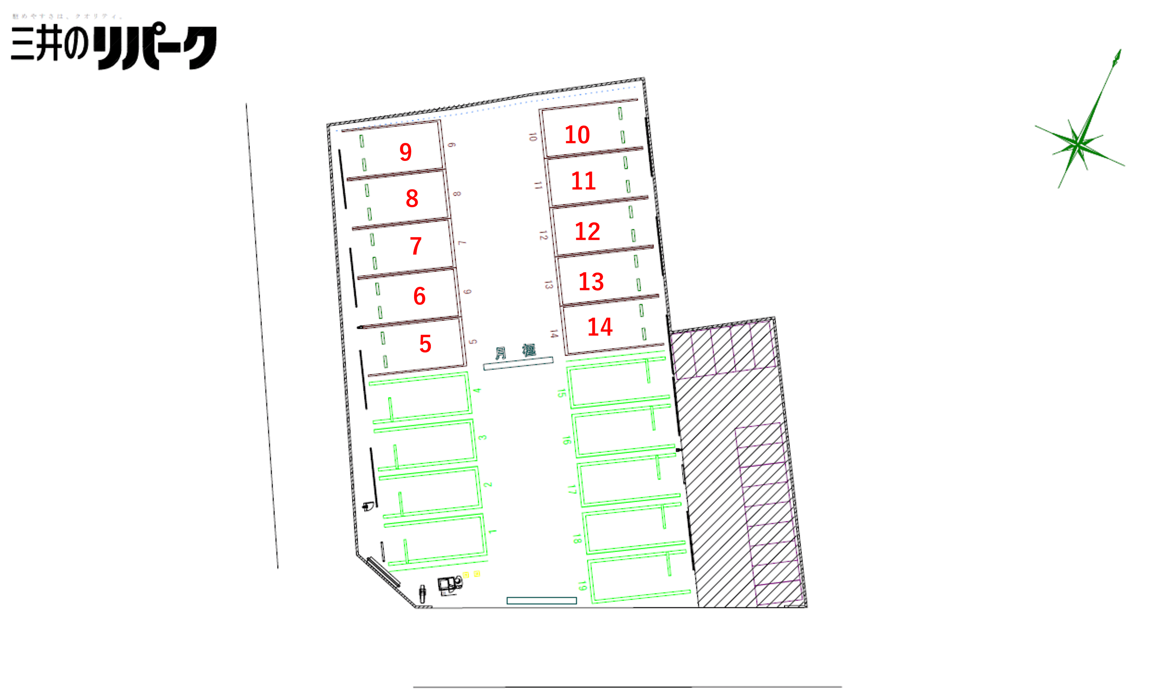 南武庫之荘１０丁目の駐車配置図
