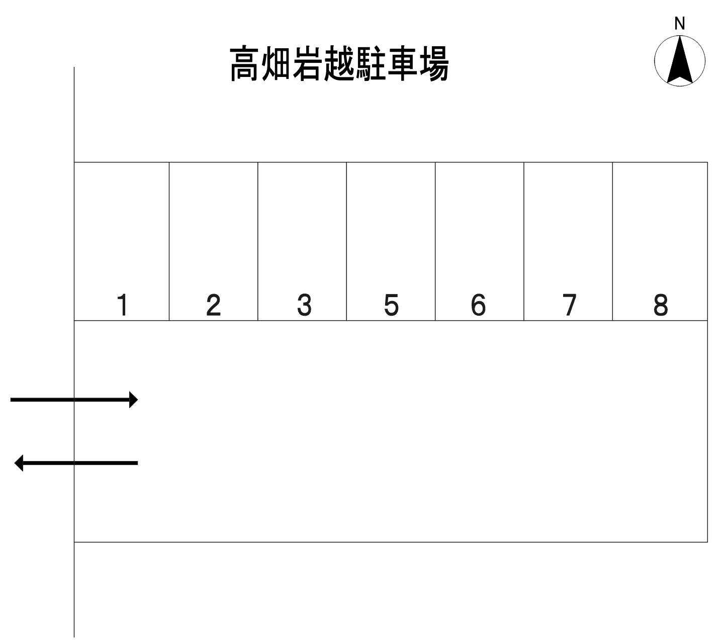 高畑岩越駐車場の駐車配置図