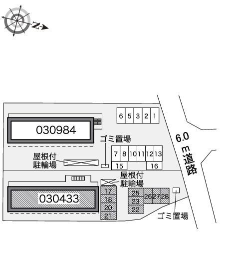 サンコート学園前Ａ(30433)の駐車配置図
