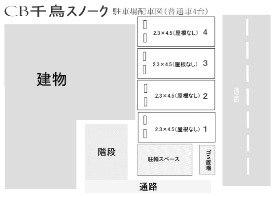 CB千鳥ｽﾉｰｸの駐車配置図