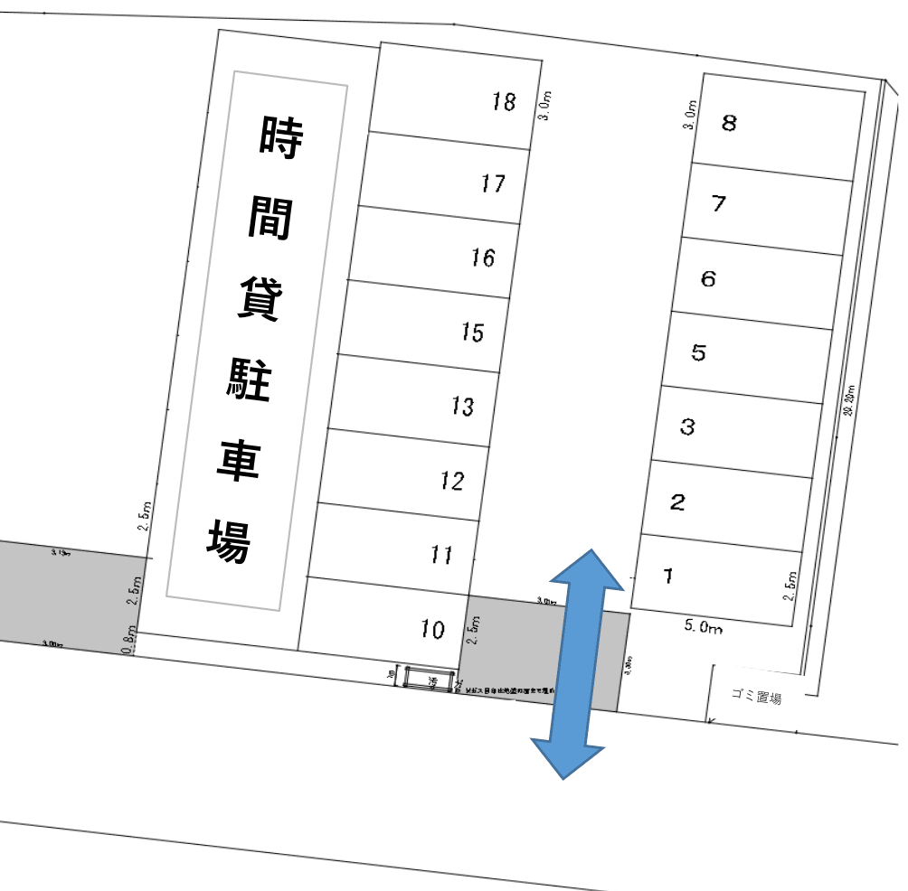 月極栗原駐車場の駐車配置図