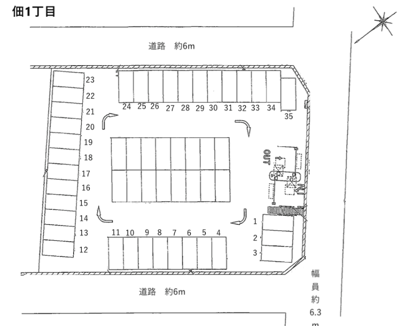 佃１丁目の駐車配置図