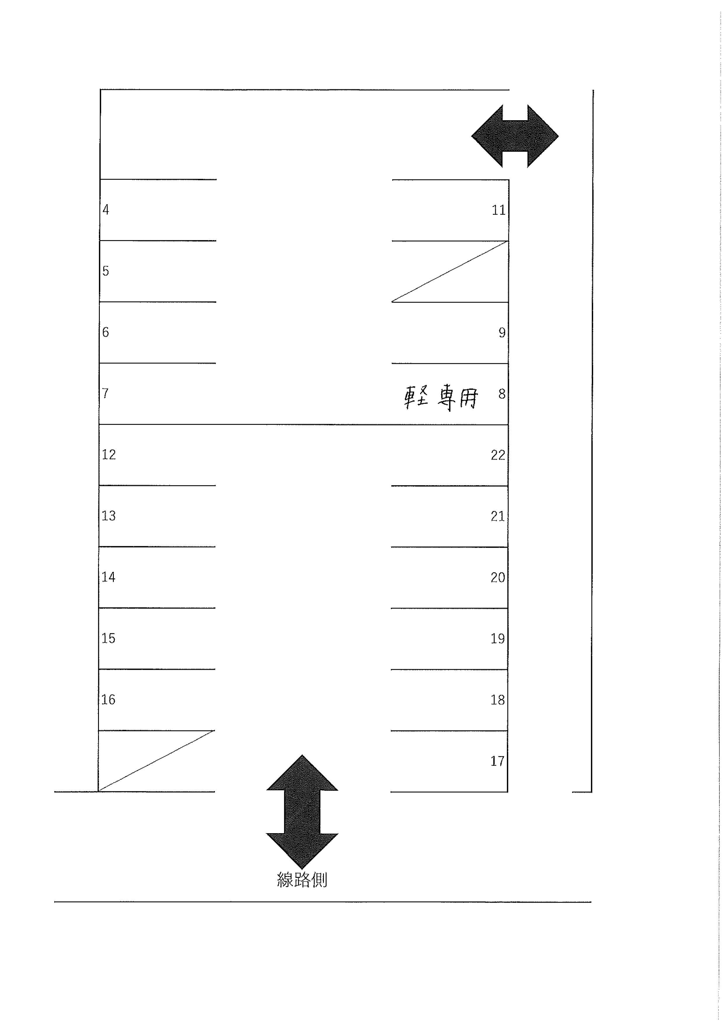 第6パーク駐車場の駐車配置図