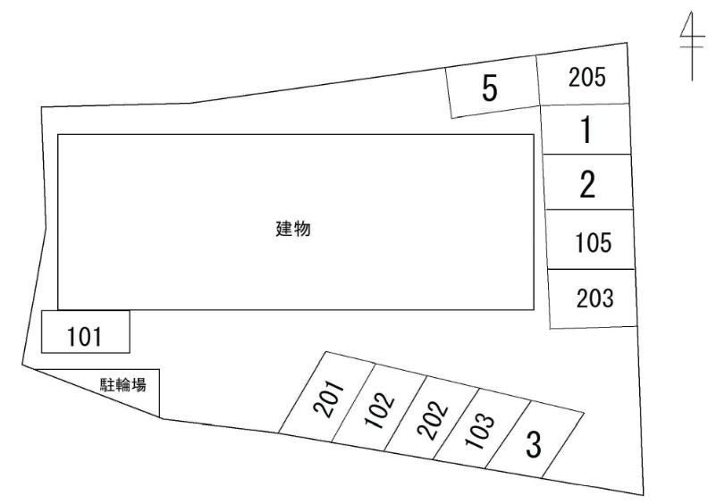 レジデンス友沢駐車場の駐車配置図