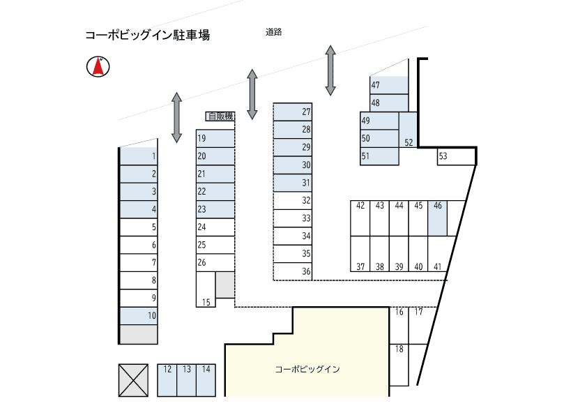 コーポビッグイン月極駐車場の駐車配置図