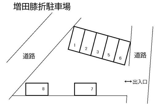 増田膝折駐車場の駐車配置図