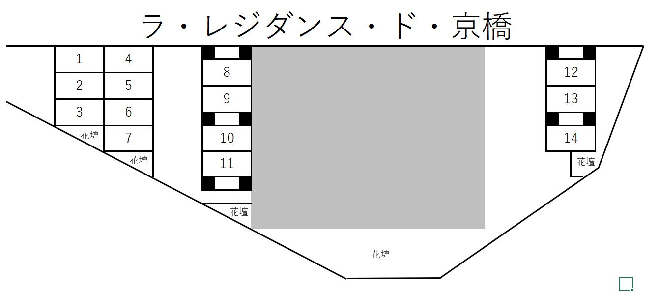 ラ・レジダンス・ド・京橋の駐車配置図