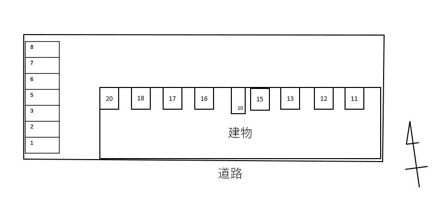 アイショウプラザⅡＡの駐車配置図
