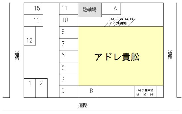 アドレ貴舩駐輪場の駐車配置図