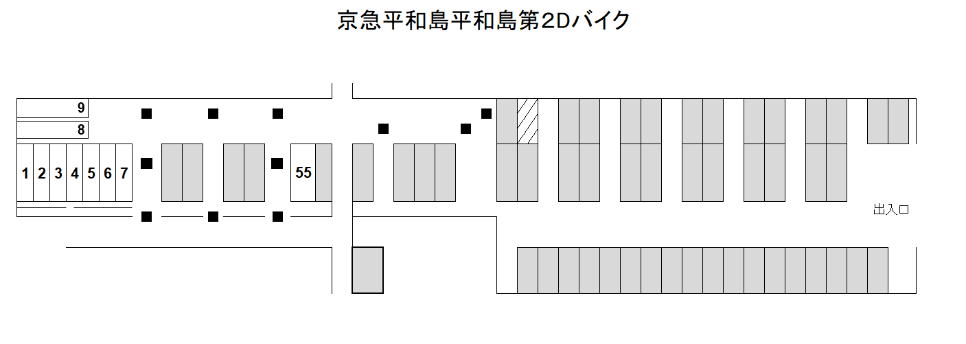 京急平和島第２Dバイクの駐車配置図