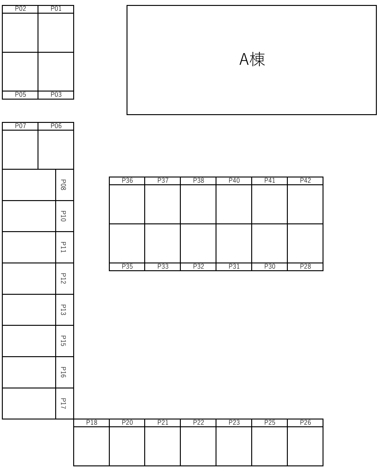 桑島ビルA棟の駐車配置図