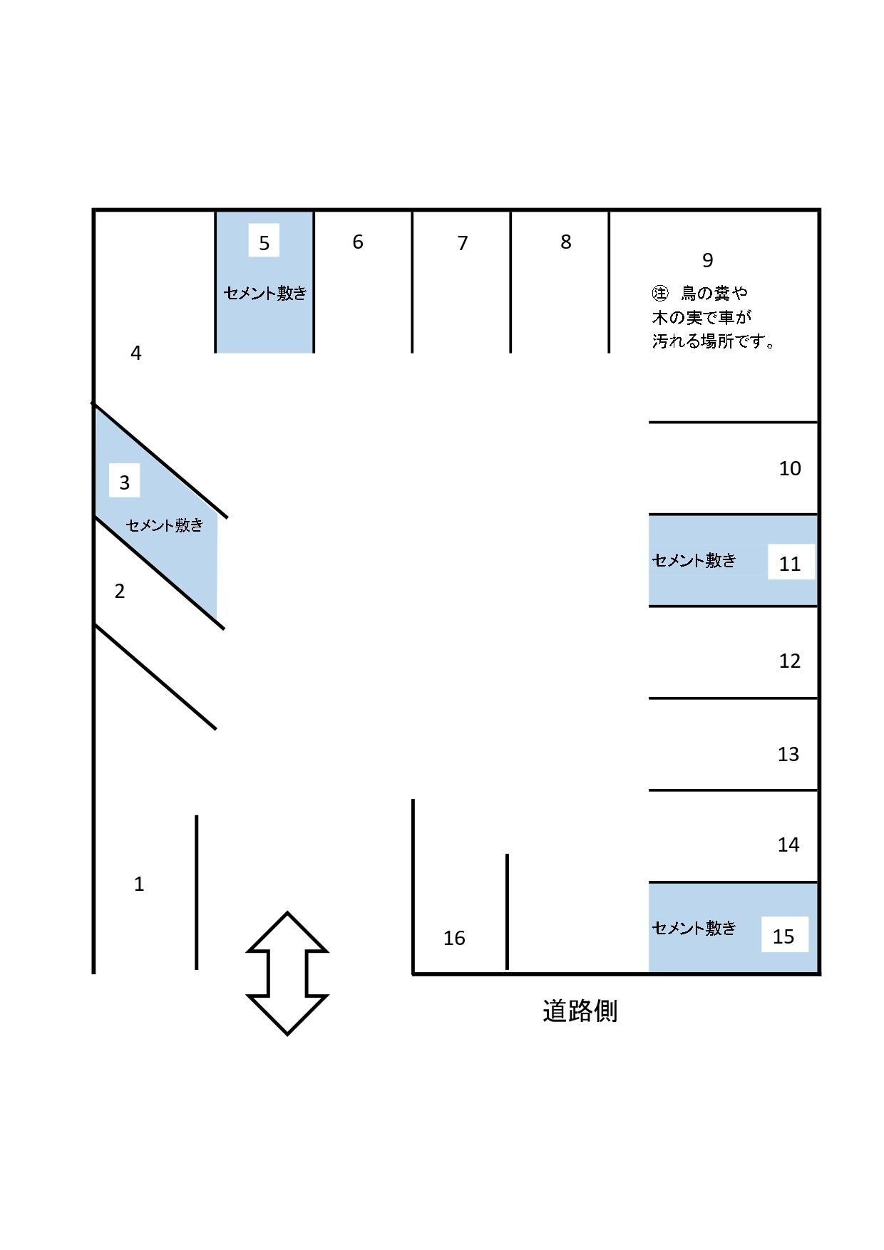 与儀Ｐの駐車配置図