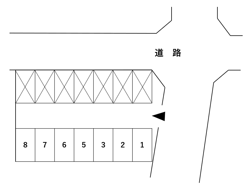 深江ハイツ前ガレージの駐車配置図