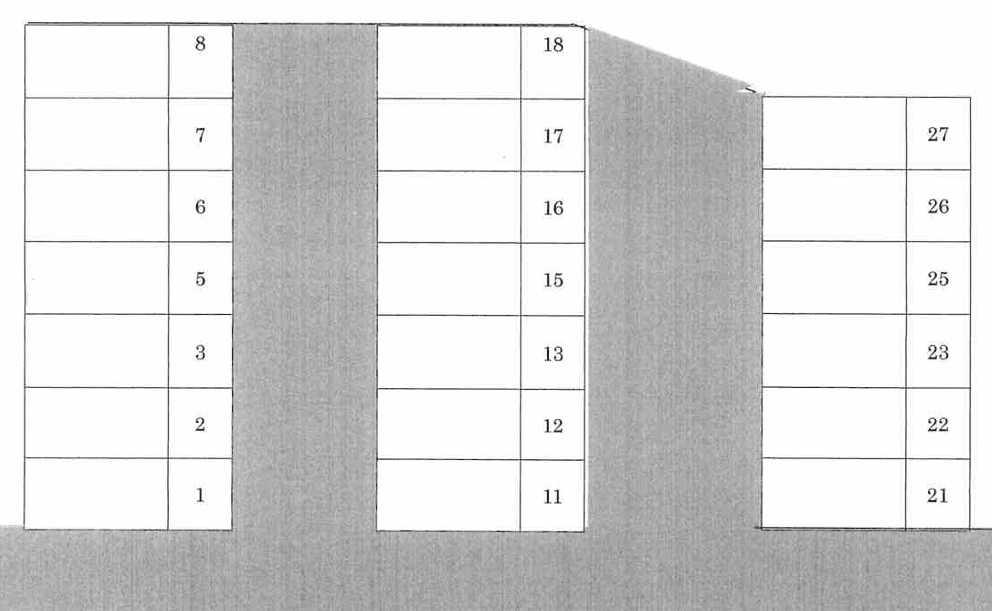 箱作松井駐車場の駐車配置図