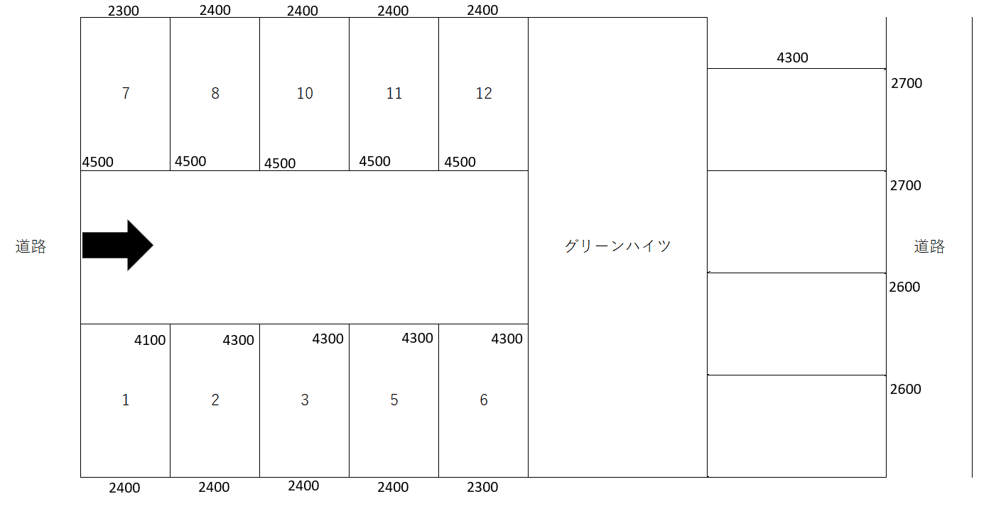 グリーンハイツ（佐原）の駐車配置図