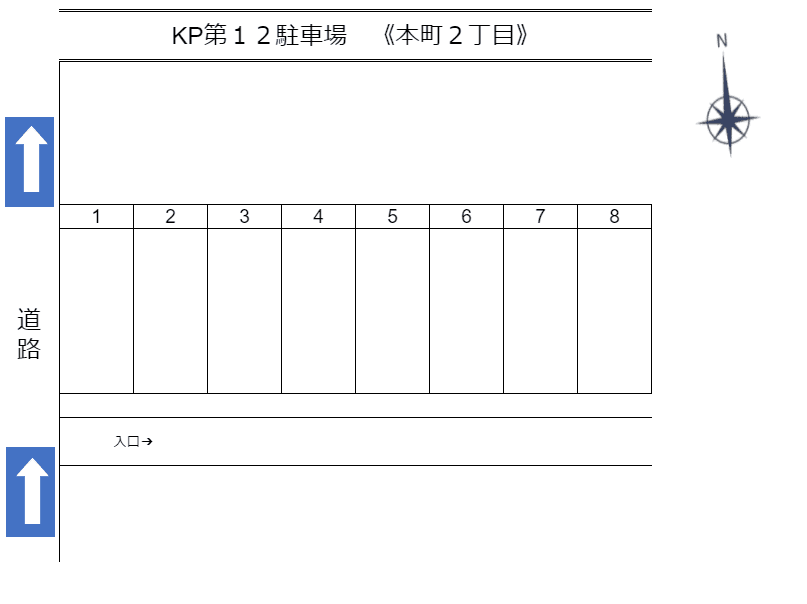 KP第12駐車場の駐車配置図