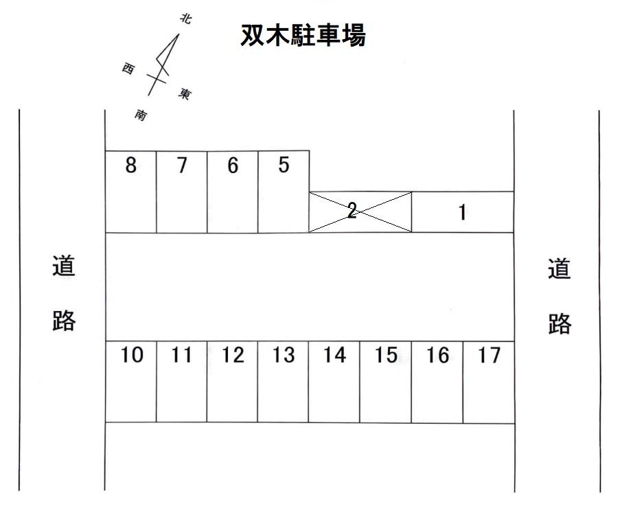 双木駐車場の駐車配置図