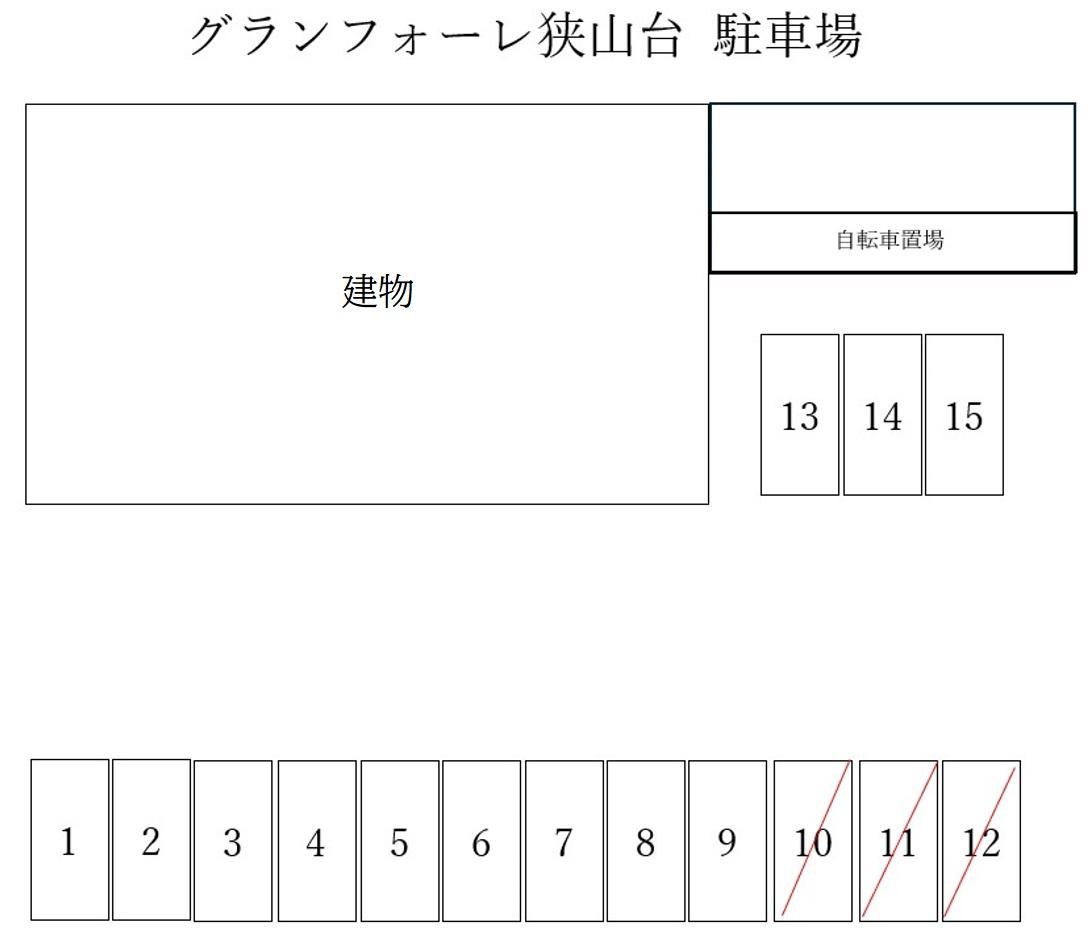 グランフォーレ狭山台 駐車場の駐車配置図