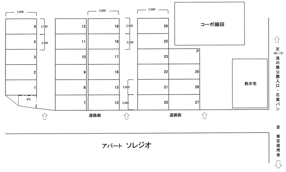 本町金子駐車場の駐車配置図