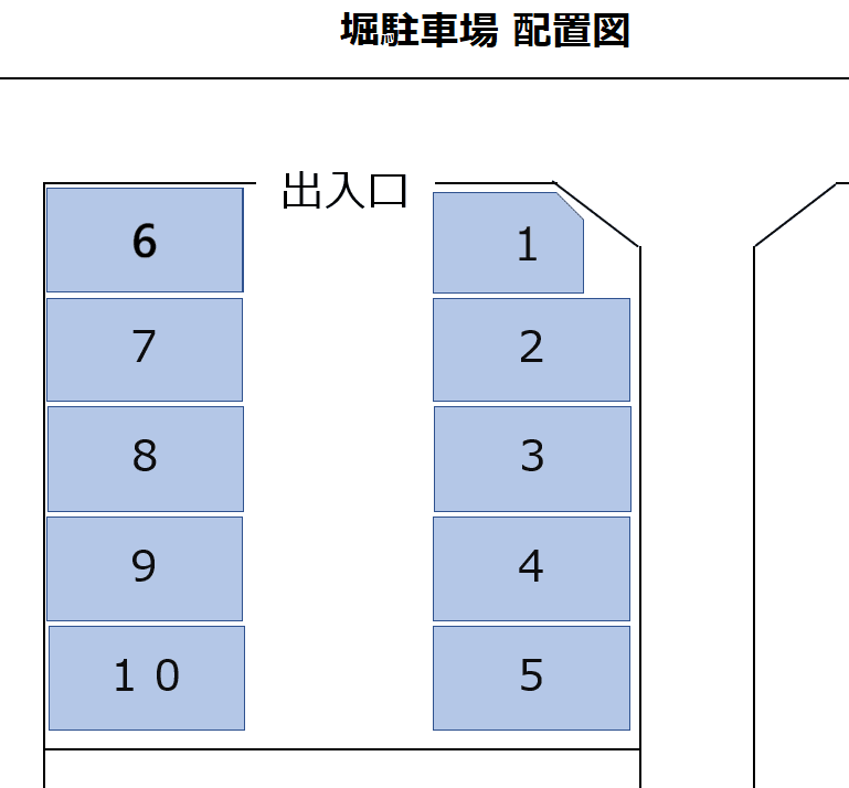 堀駐車場の駐車配置図
