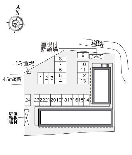 パークサイド北谷(29379)の駐車配置図