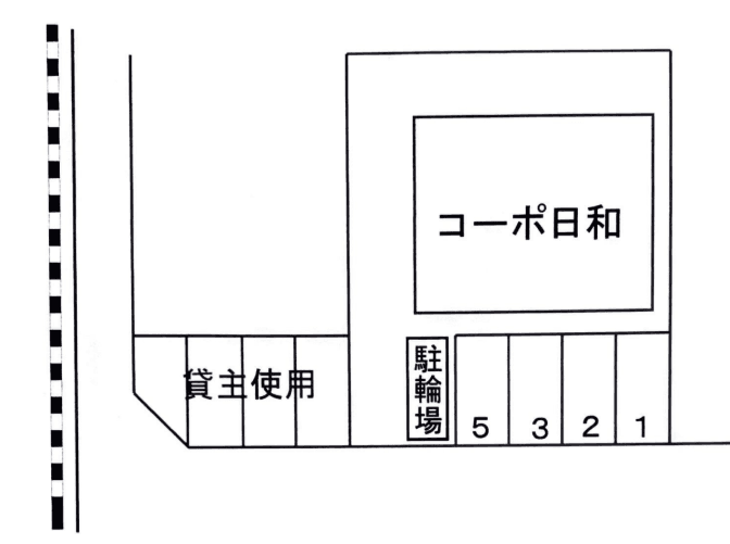 高砂７−７コーポ日和駐車場の駐車配置図