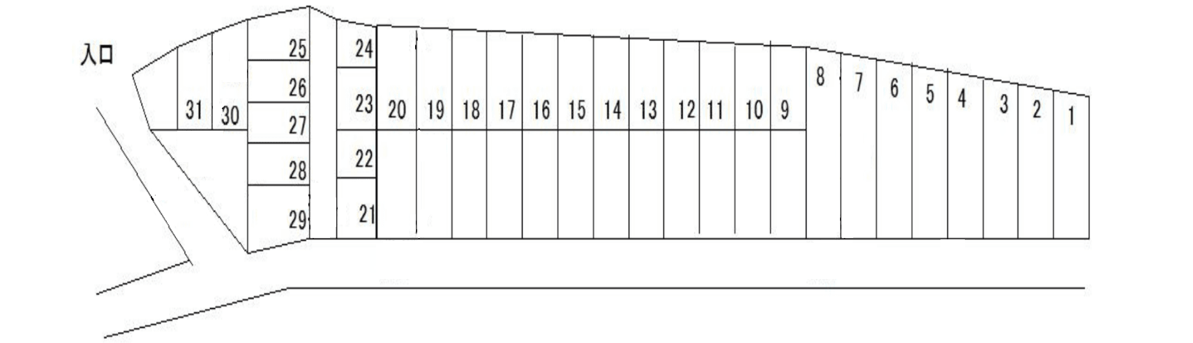 青木駐車場の駐車配置図