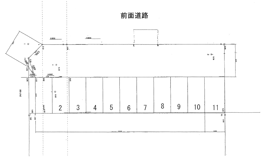 北川駐車場（上）の駐車配置図