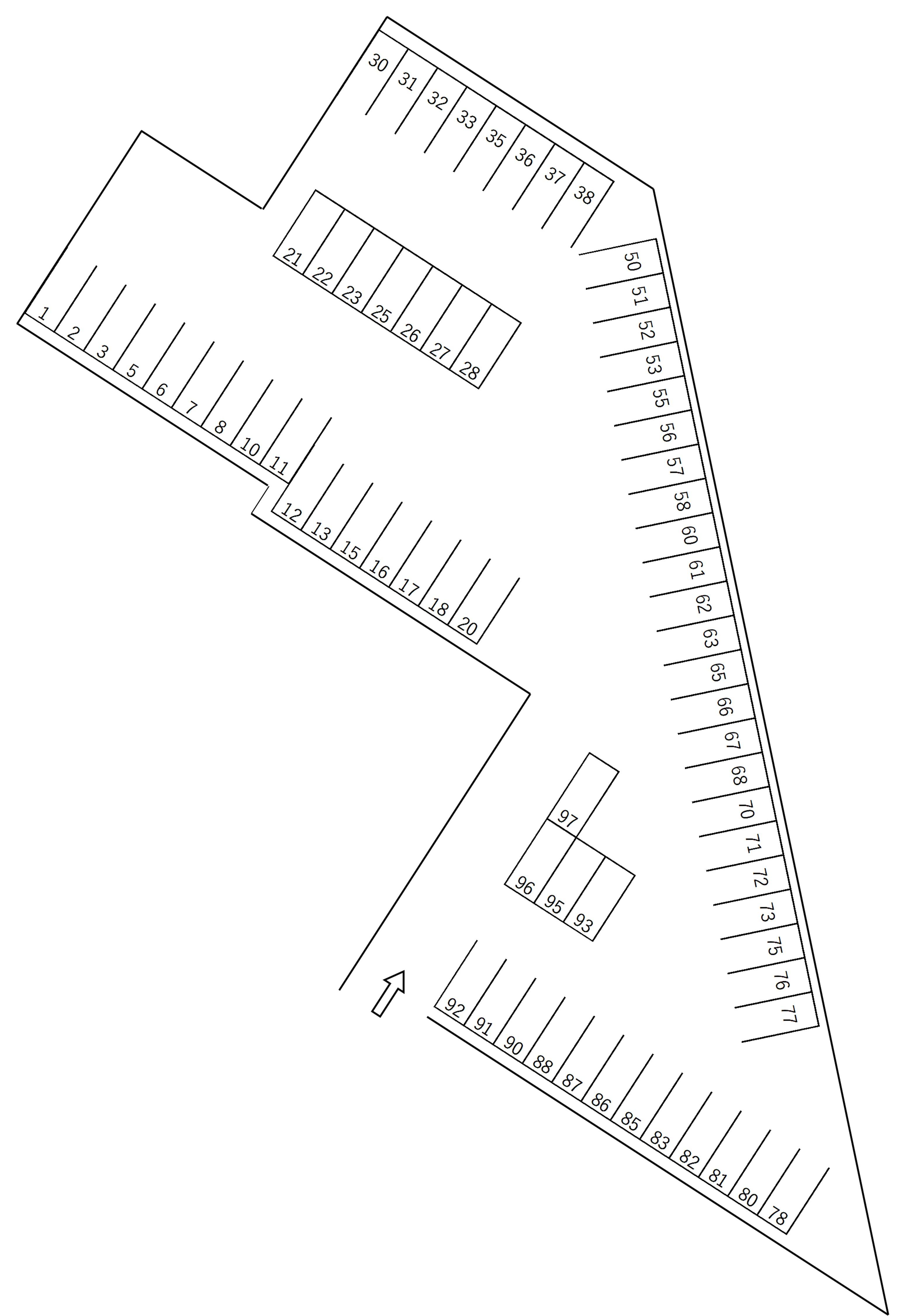 東雲町モータープールの駐車配置図