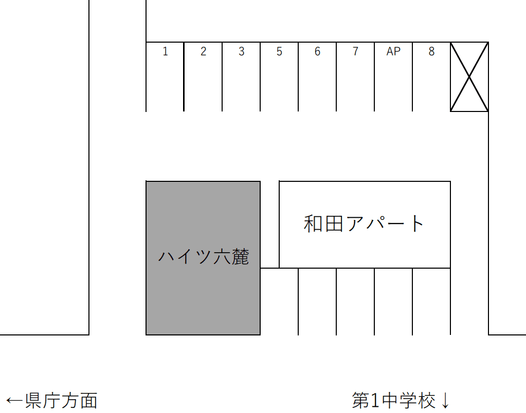 和田駐車場（外中原）の駐車配置図