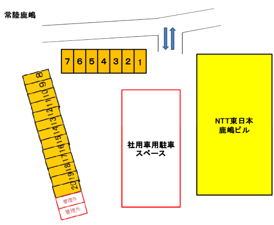 常陸鹿島駐車場の駐車配置図