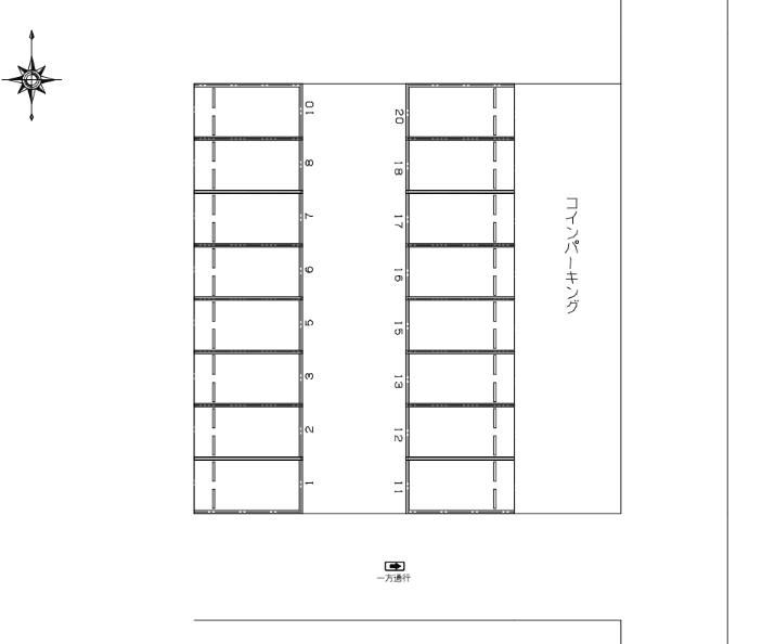 P.TIME西洞院通九条南の駐車配置図