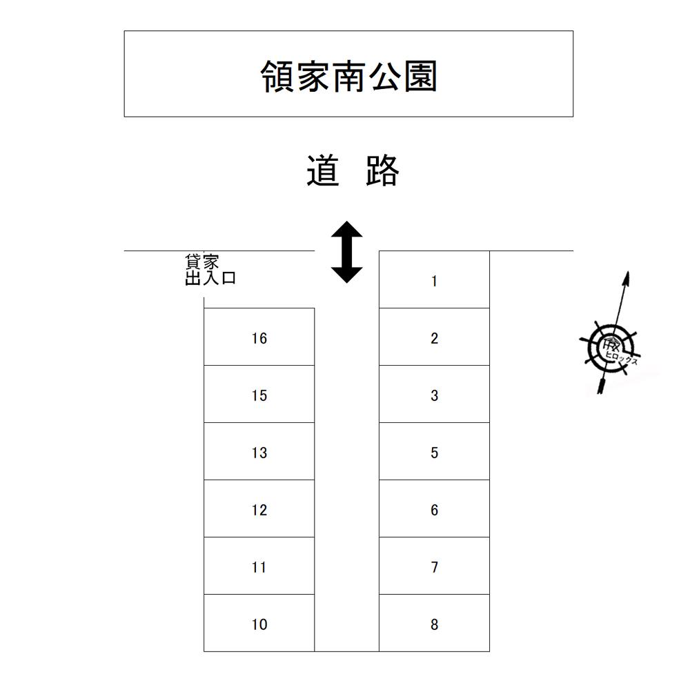 島村和里A駐車場の駐車配置図
