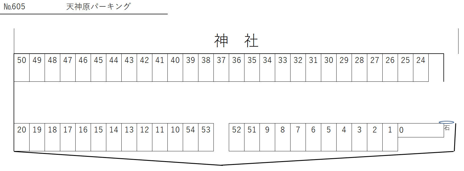 天神原パーキングの駐車配置図