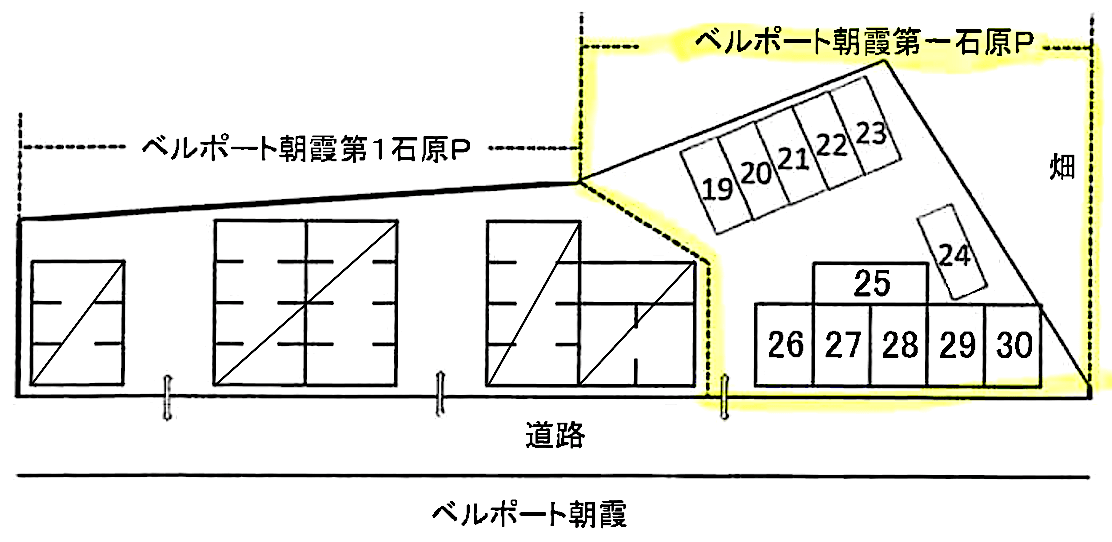 ベルポ－ト朝霞第一石原Ｐの駐車配置図