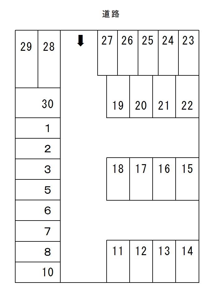 小川スエ第3駐車場の駐車配置図