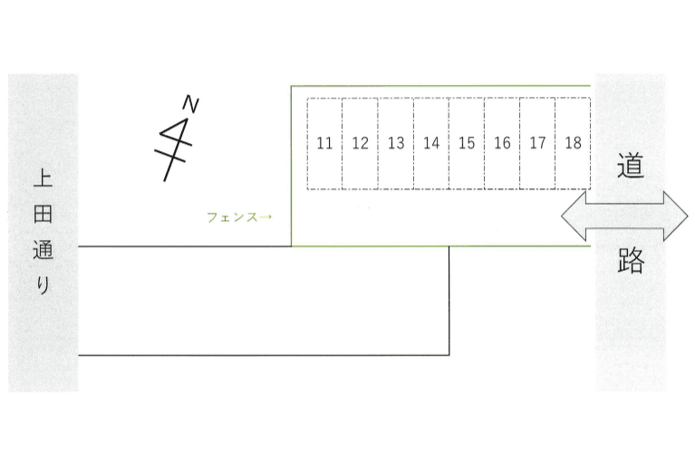 カーエリア上田駐車場の駐車配置図