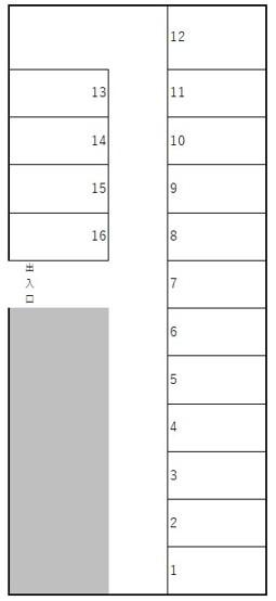 南平一丁目駐車場の駐車配置図