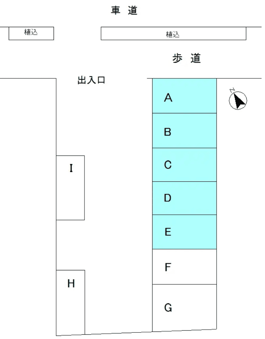 高浜台21駐車場の駐車配置図