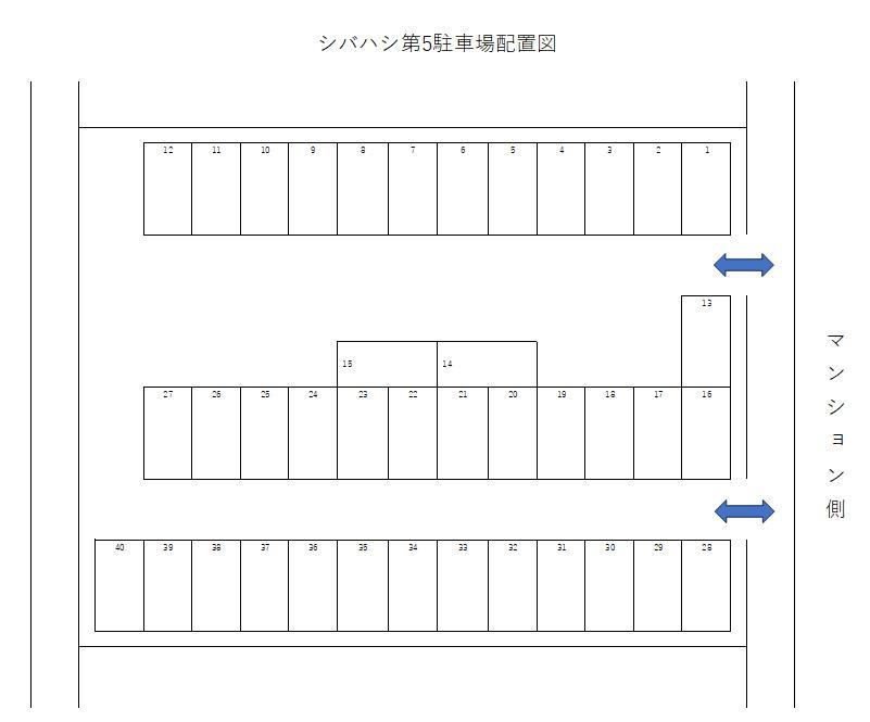 シバハシ第5駐車場の駐車配置図