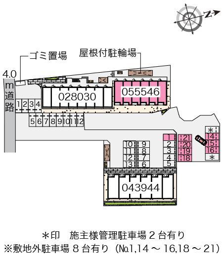 ビィグラッドⅢ(55546) 敷地外駐車場の駐車配置図