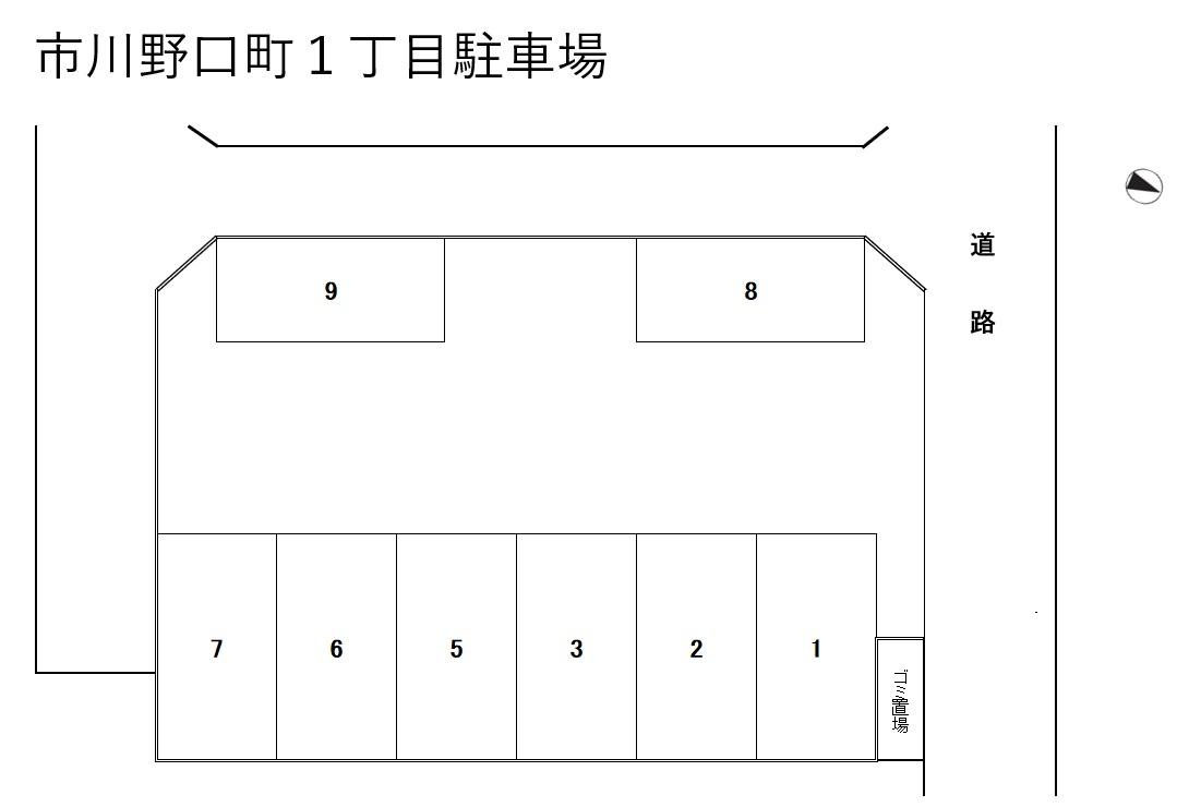 市川野口町１丁目駐車場の駐車配置図