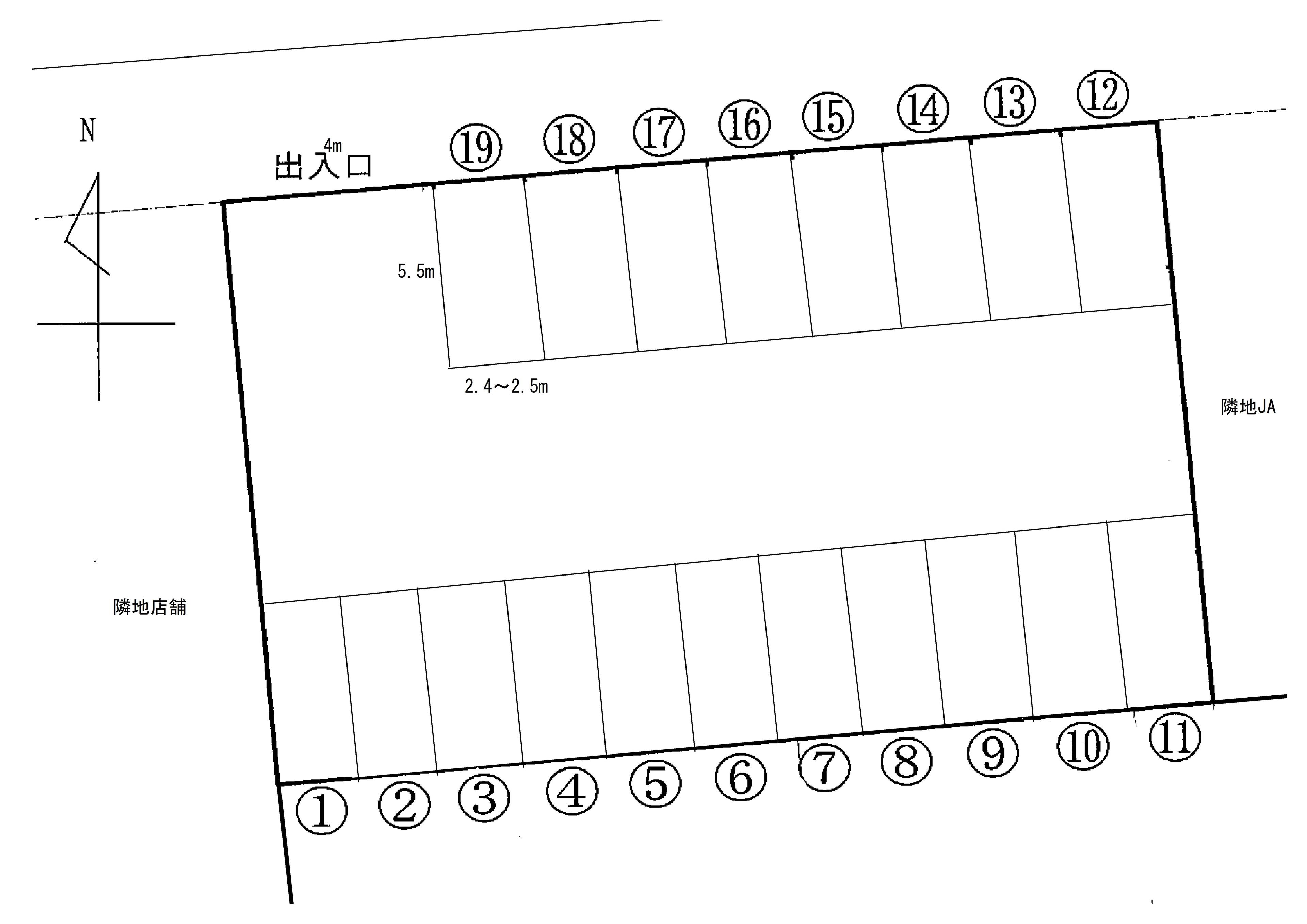 江越2丁目栄パーキングの駐車配置図