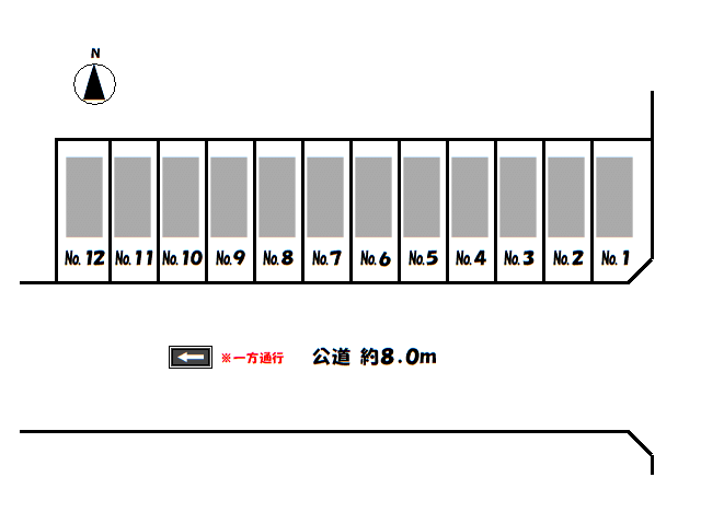 ワイズ・音羽 第8駐車場の駐車配置図