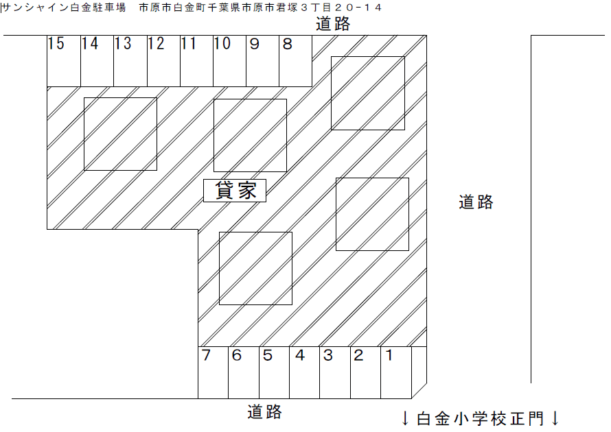 サンシャイン白金駐車場の駐車配置図